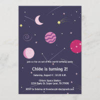 Festa de aniversário de Lua Espacial, Rosa e Roxa