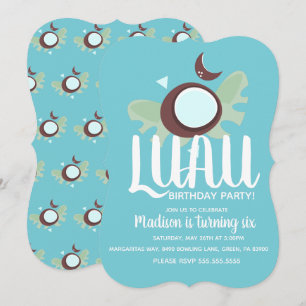 Convite Festa de aniversário de LUAU da Cocount em qualqu