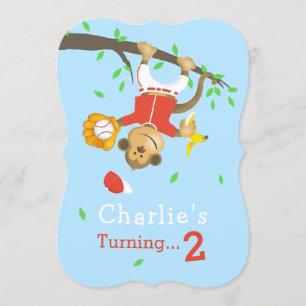 Convite Festa de aniversário de macacos de beisebol