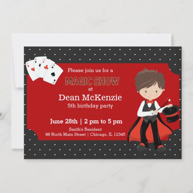 Convite Festa de aniversário de Mágica (Frente)