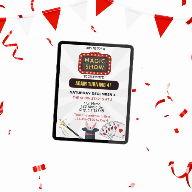 Convite Festa de aniversário de Mágica (Criador carregado)