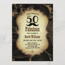 festa de aniversário de mapa de 50 bigodes fabulos