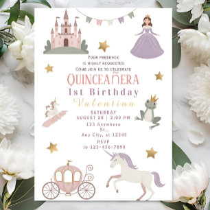 Convite Festa de Aniversário de Menina Bebê no Castelo de