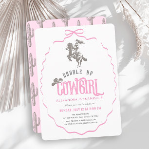 Convite Festa de Aniversário de Menina Caubói `Menina com