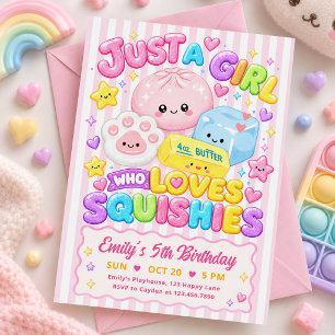 Convite Festa de Aniversário de Menina com Kawaii Squishie