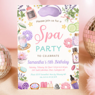 Convite Festa de Aniversário de Menina com Spa Encantador