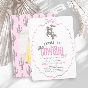 Convite Festa de Aniversário de Menina com Tema Cowgirl Oc