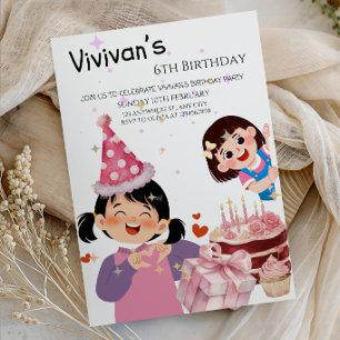 Convite Festa de Aniversário de Menina Doce e Mágica