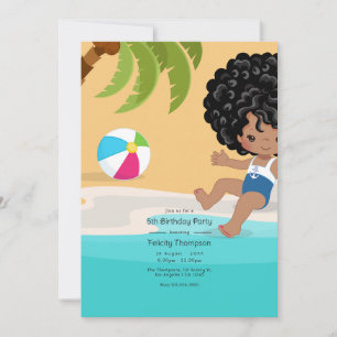 Convite Festa de Aniversário de Menina na Praia de Verão