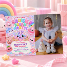 Festa de Aniversário de Menina Squishy Arco-Íris B