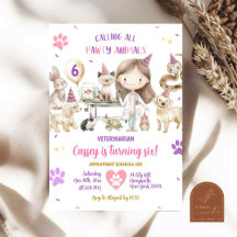 Festa de Aniversário de Menina Veterinária Animais