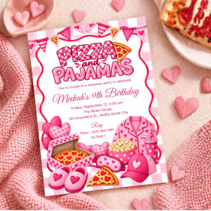 Convite Festa de Aniversário de Meninas Cor-de-Rosa com Pi