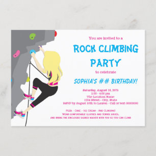 Convite Festa de Aniversário de Meninas de Escalada em Roc