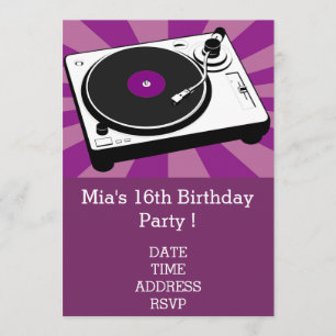 Convite Festa de aniversario de meninas de retrô legal fun