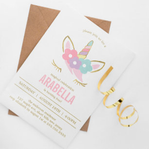 Convite Festa de aniversario de meninas do rosto do Unicó