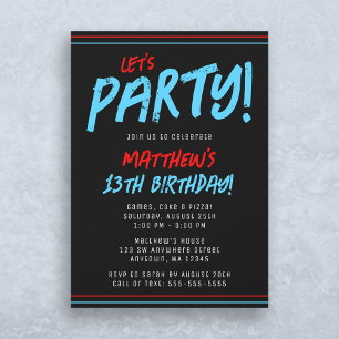 Convite Festa de aniversário de Menino das Linhas Azuis Ve