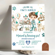 Festa de Aniversário de Menino Veterinário de Anim