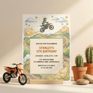 Convite Festa de Aniversário de Meninos Aventura de Moto d