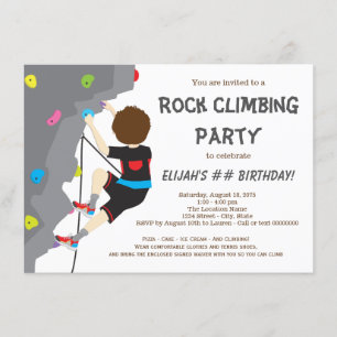 Convite Festa de Aniversário de Meninos de Escalada em Roc