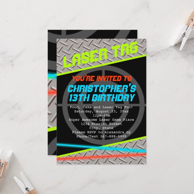 Convite Festa de aniversário de Meninos Personalizados da  (Frente/Verso In Situ)