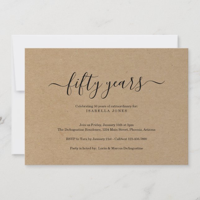 Convite Festa de aniversário de Milestone Adulta Papel Kra (Frente)