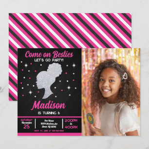Convite Festa de Aniversário de Moda das Bonecas Pink Best