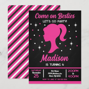 Convite Festa de Aniversário de Moda das Melhores Amigas B