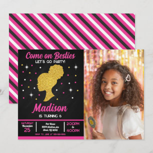 Convite Festa de Aniversário de Moda das Melhores Amigas B