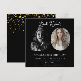 Convite festa de aniversário de Montagem de Fotos com 30 a