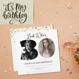 Convite festa de aniversário de Montagem de Fotos com 30 a