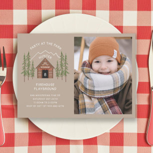 Convite Festa de aniversário de Montanha do Exterior da Ca