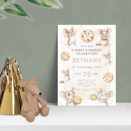 Convite Festa de aniversário de mouse e cookies