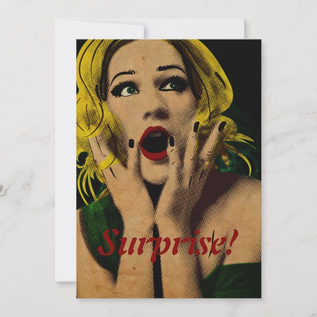 Convite Festa de aniversário de Mulher Bonita Surpresa (Frente)