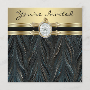 Convite Festa de Aniversário de Mulheres Douradas Elegant