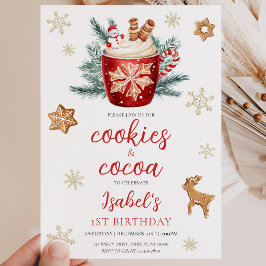 Convite Festa de Aniversário de Natal com Biscoitos e Caca