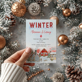 Convite Festa de aniversário de Natal da Casa Vermelha e B