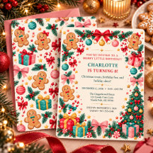 Festa de Aniversário de Natal de Pão de Mel Fofo