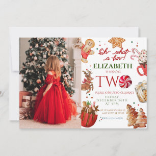 Convite Festa de aniversário de Natal que segundo aniversá