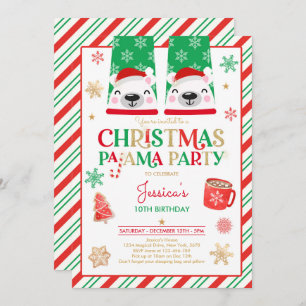 Convite Festa de aniversário De Natal Vermelha E Dourada