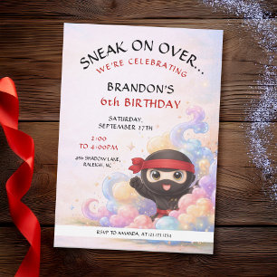 Convite Festa de Aniversário de Ninja Infantil Sonho Fofo