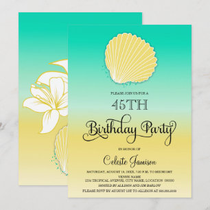 Convite Festa de aniversário de Ombro de Areia e Cor do M