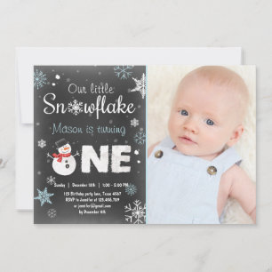 Convite festa de aniversário de Onederland Blue Mint