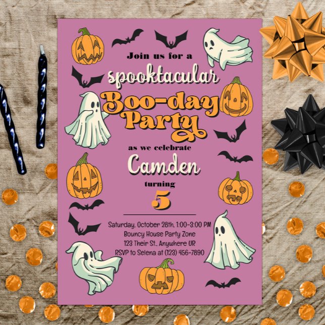 Convite Festa de aniversário de outono do Fantasma Spooky (Criador carregado)