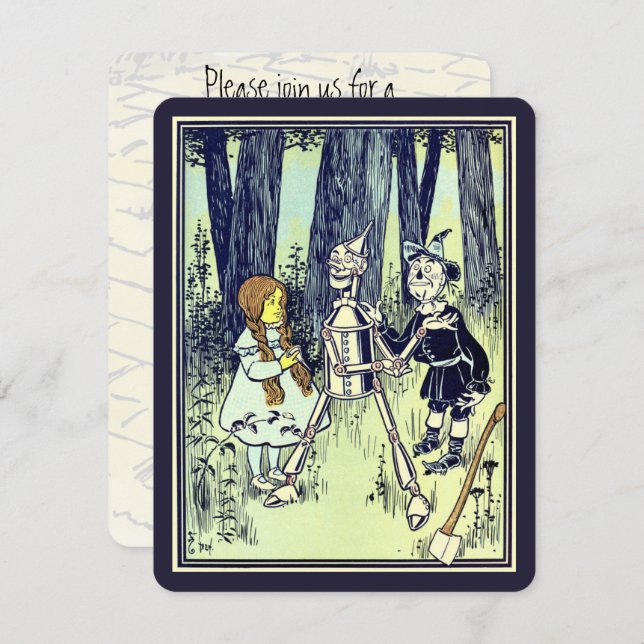 Convite Festa de aniversário de Oz Dorothy Tinman (Frente/Verso)