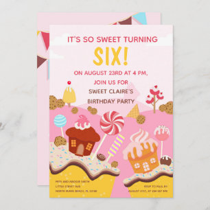 Convite Festa de aniversário de pacotes doces