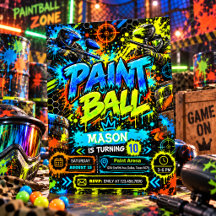 Festa de Aniversário de Paintball Neon Graffiti