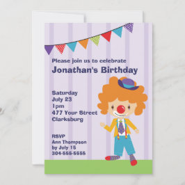 Convite Festa de aniversário de Palhaço de Circo