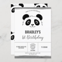 Festa de aniversário de Panda em preto e branco