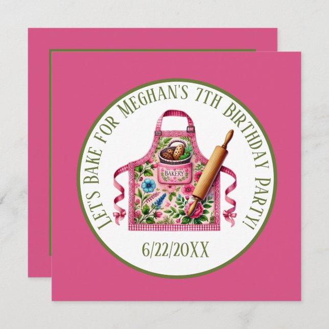 Convite Festa de aniversário de panificação de crianças bo (Frente/Verso)