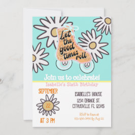 Convite Festa de aniversário de patinação do cilindro